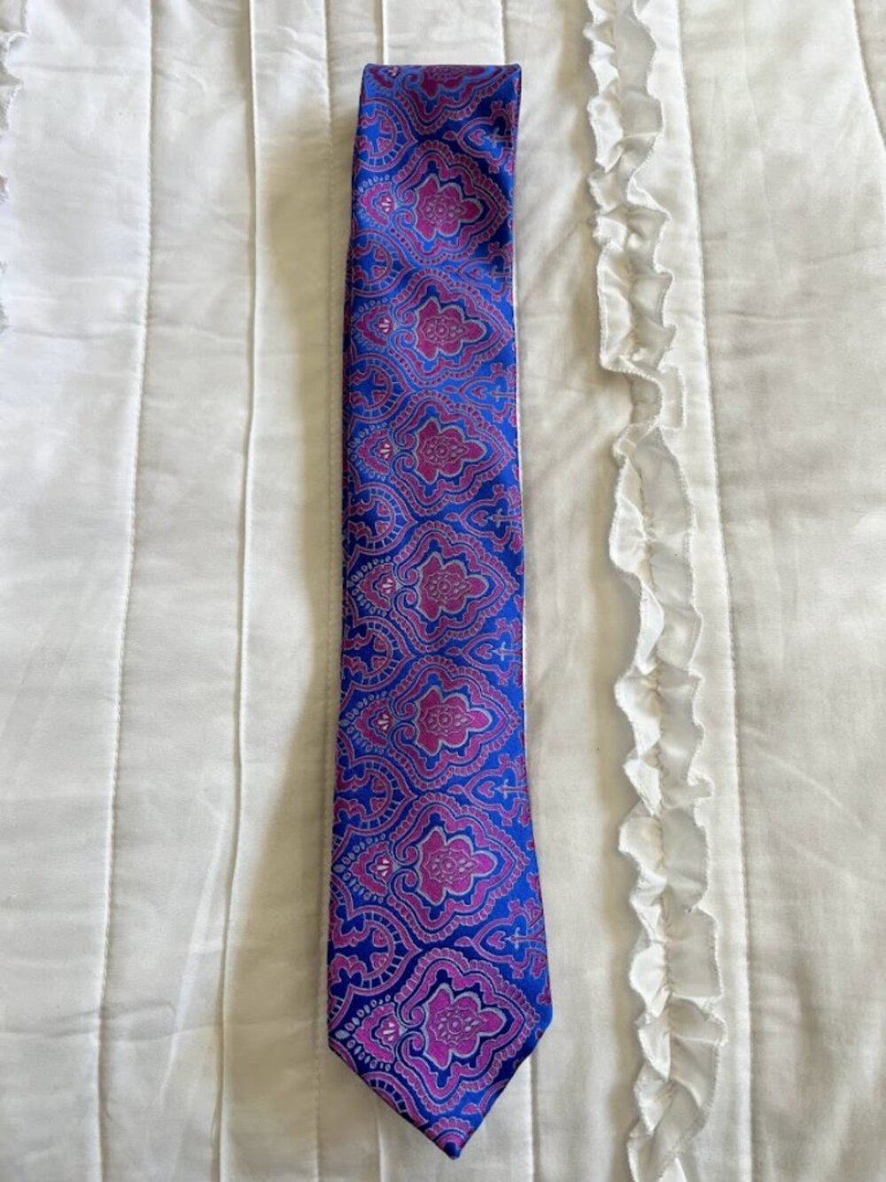 Pronto Uomo Blue/Pink Silk Tie
